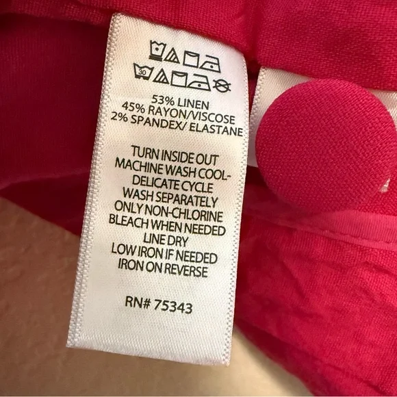 Halston Hot Pink Linen Blend Blazer Size XL - Picture 12 of 13